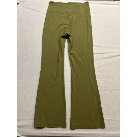 Lululemon Green High Rise Bootcut Flare Workout Yoga Pants Women's Sz 12 32X32" - Picture 1 of 6